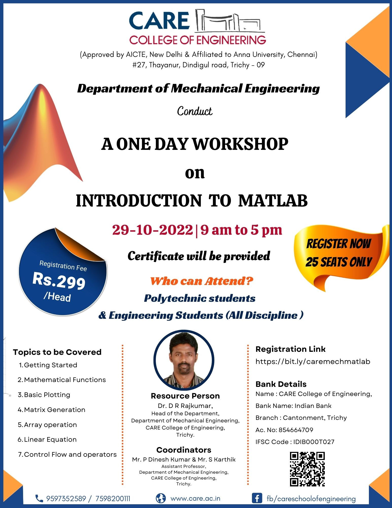 One Day Workshop on Introduction to Matlab 2022